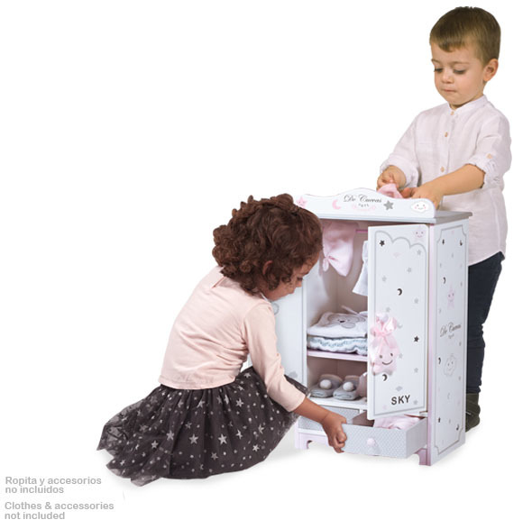 Гардеробный шкаф для куклы серии Скай, 54 см.  